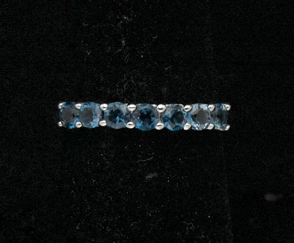 Vintage Sterling Silver Blue Topaz Ring - Size 7