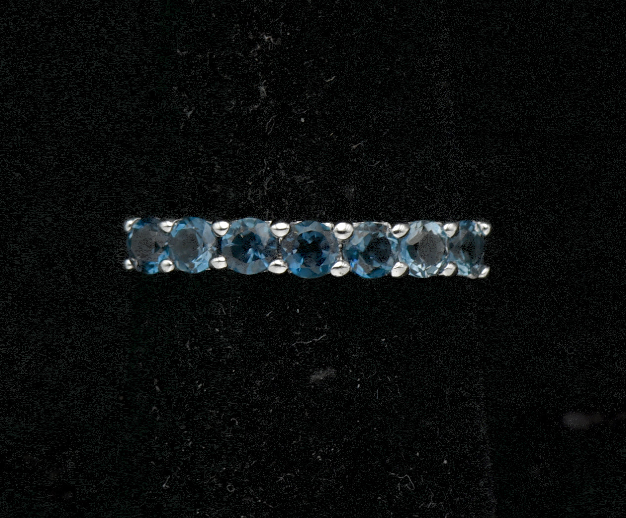 Vintage Sterling Silver Blue Topaz Ring - Size 7