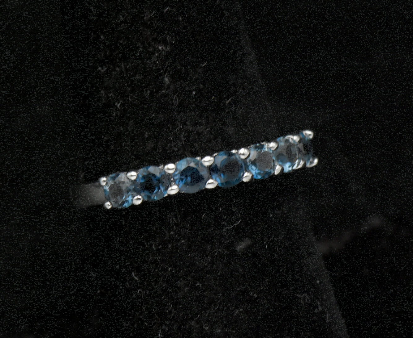 Vintage Sterling Silver Blue Topaz Ring - Size 7