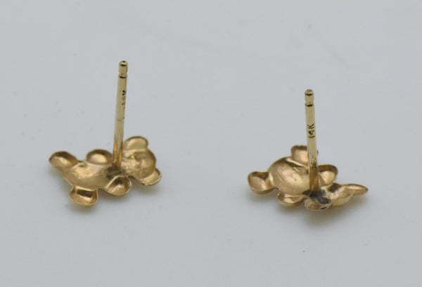 14K Gold Teddy Bear Stud Earrings