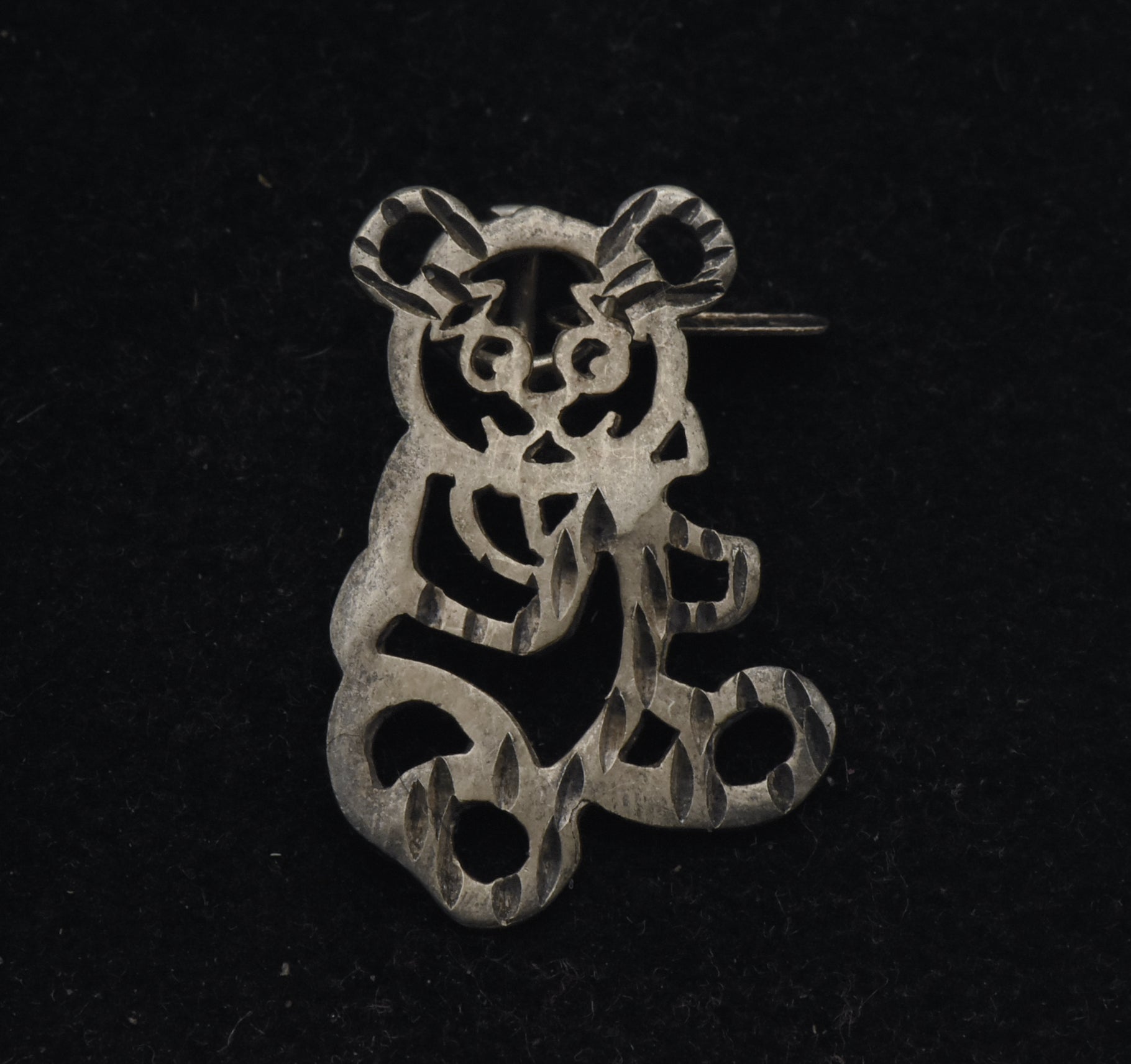Vintage Sterling Silver Teddy Bear Pendant