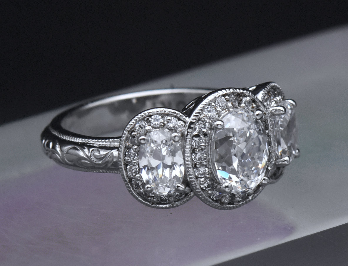 Tacori - Sterling Silver Three-Stone CZ Ring - Size 7