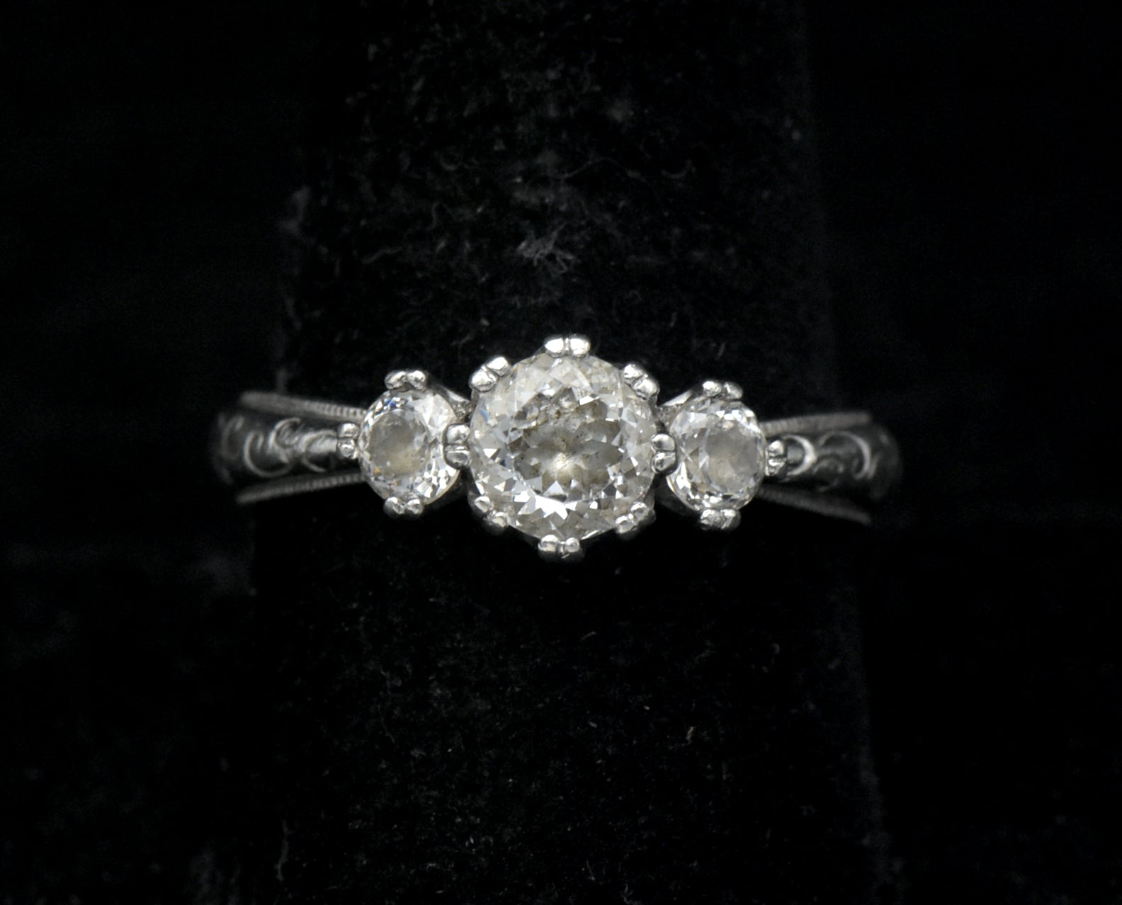 Tacori - Vintage Sterling Silver CZ Crown Ring - Size 9