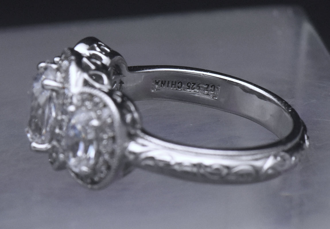 Tacori - Sterling Silver Three-Stone CZ Ring - Size 7