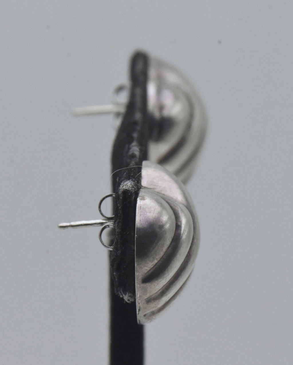 Vintage Handmade Sterling Silver Heart Earrings