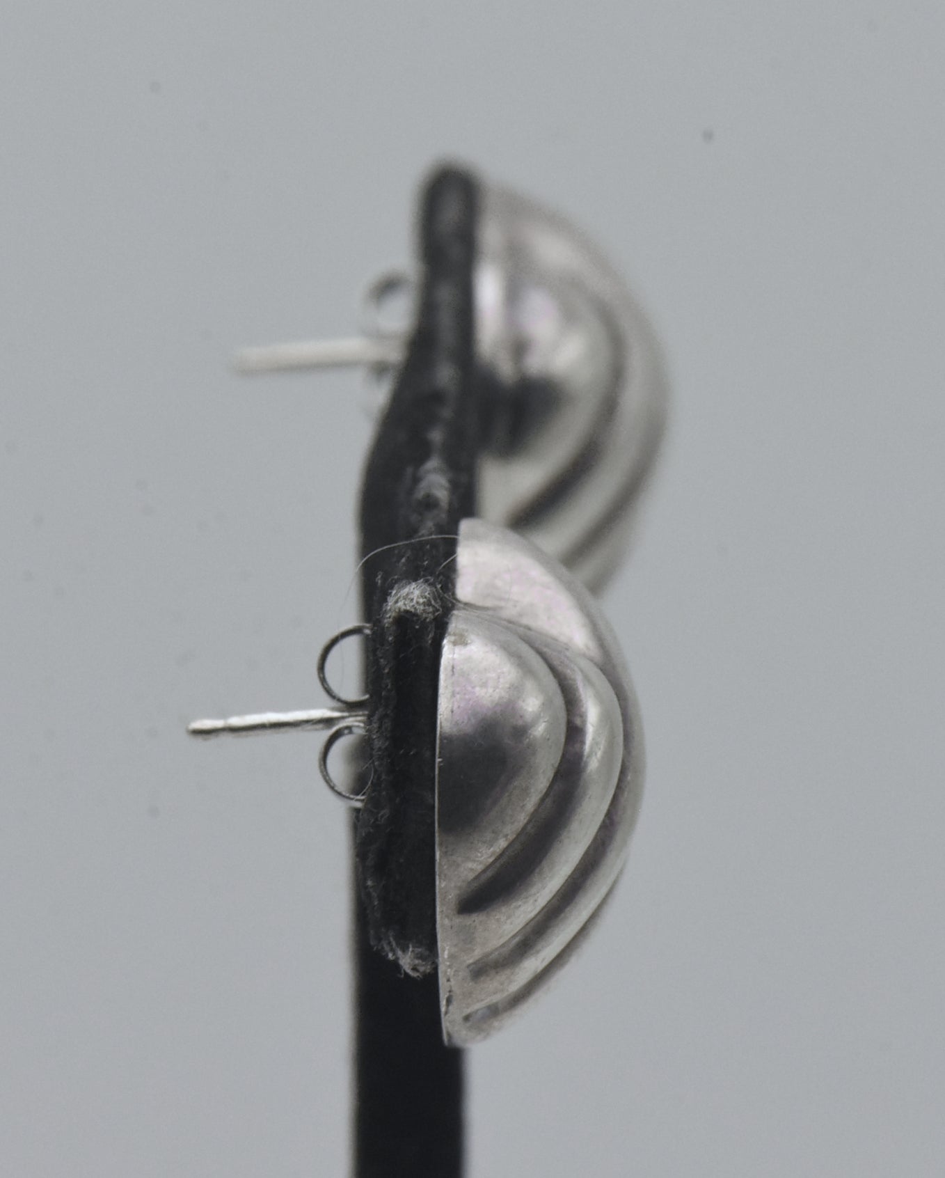Vintage Handmade Sterling Silver Heart Earrings
