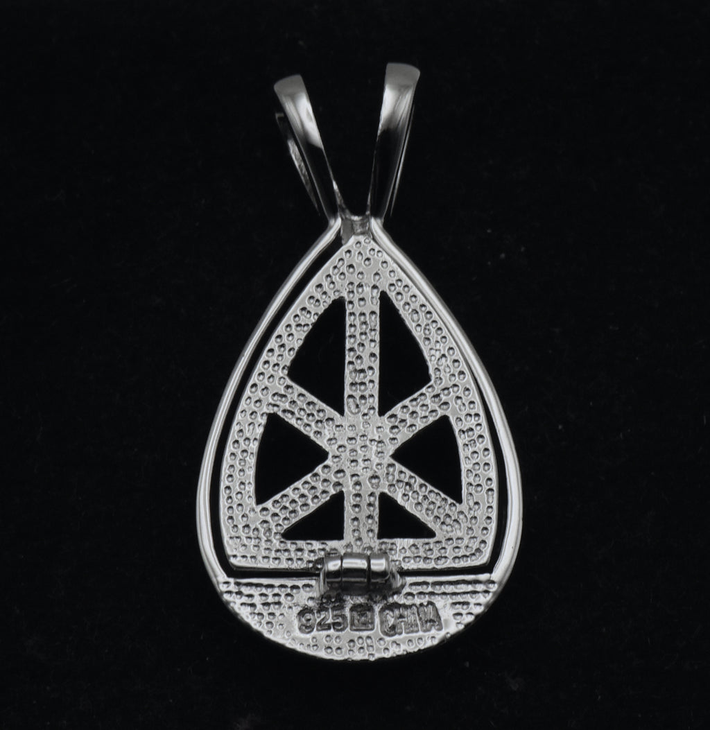 Vintage Sterling Silver Empty Hinged Pendant