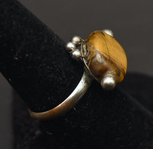 Vintage Handmade Tiger's Eye Ring - Size 9.5