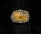 Vintage Tiger's Eye and Sterling Silver Ring - Size 7