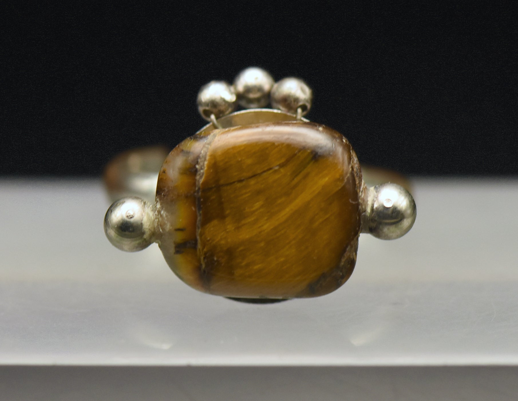 Vintage Handmade Tiger's Eye Ring - Size 9.5