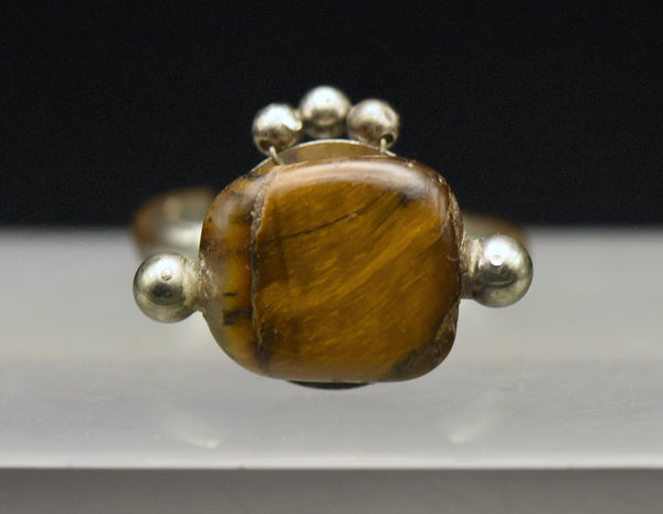 Vintage Handmade Tiger's Eye Ring - Size 9.5