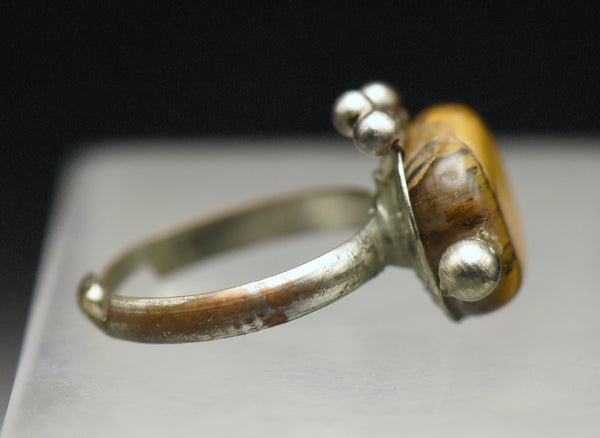 Vintage Handmade Tiger's Eye Ring - Size 9.5