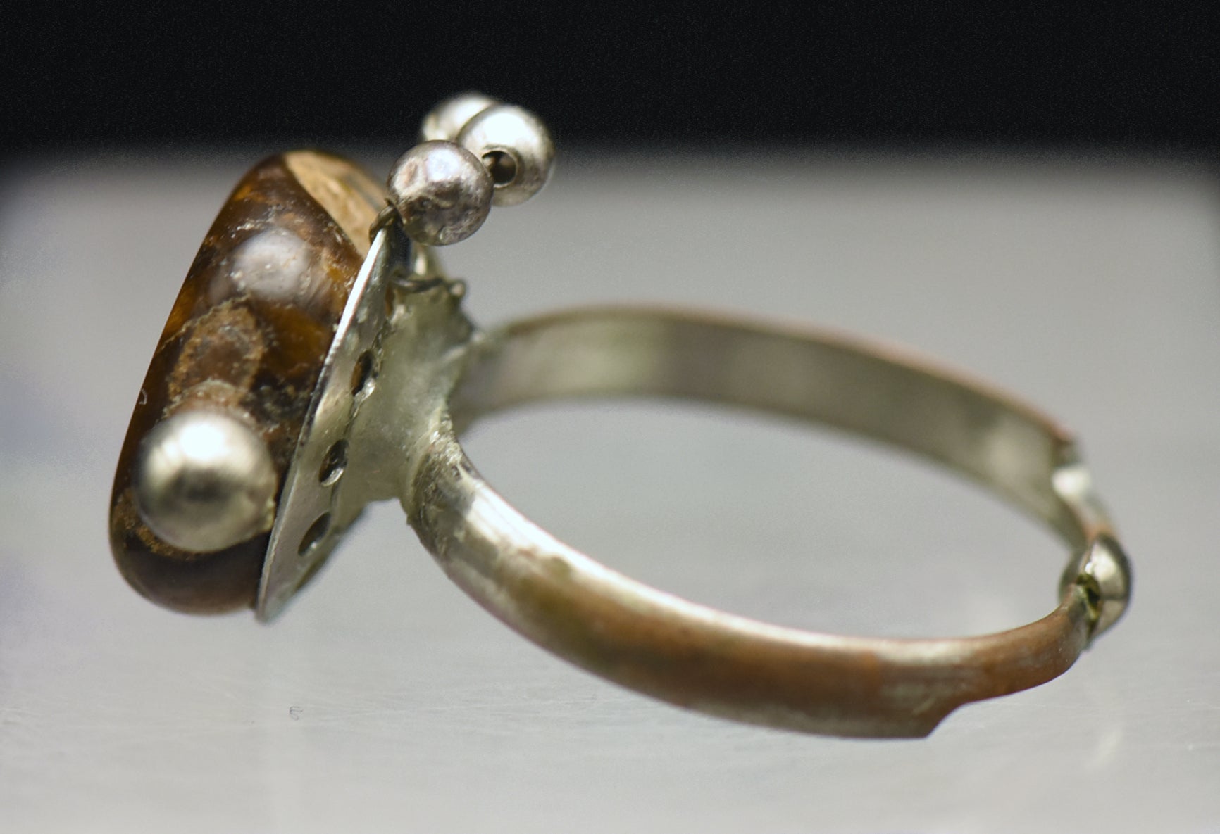 Vintage Handmade Tiger's Eye Ring - Size 9.5