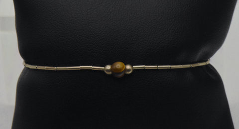 Tiger's Eye and Silver Bead Bracelet