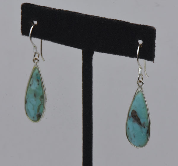 Vintage Silver Plated Turquoise Dangle Earrings