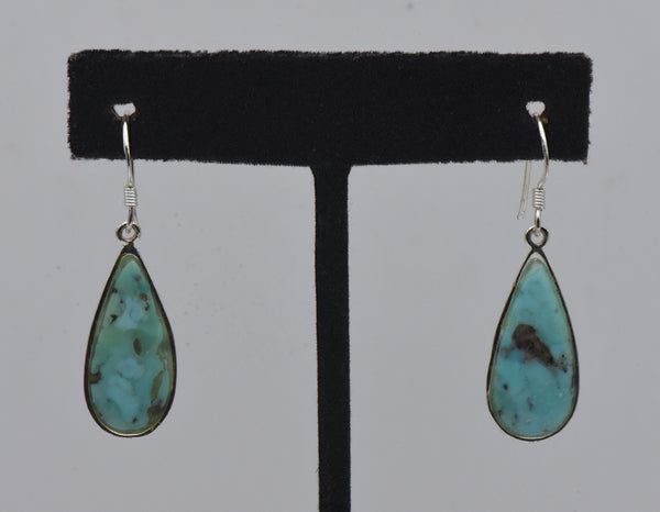 Vintage Silver Plated Turquoise Dangle Earrings