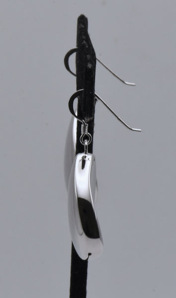 Vintage Sterling Silver Modern Design Teardrop Dangle Earrings