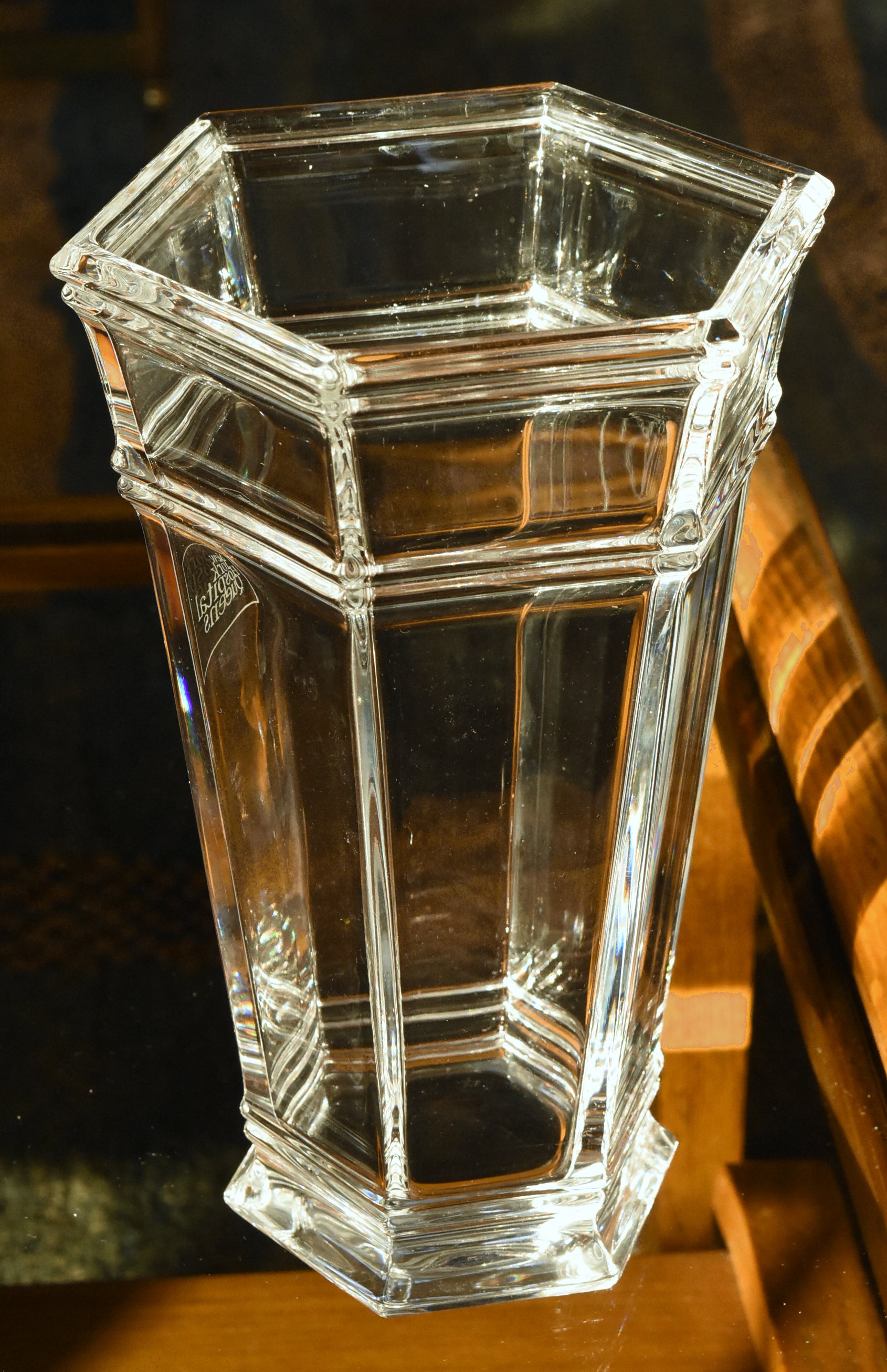Tiffany & Co. - Vintage Windham Hexagonal Crystal Vase "New York Hospital Queens"
