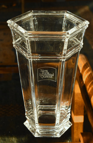 Tiffany & Co. - Vintage Windham Hexagonal Crystal Vase "New York Hospital Queens"