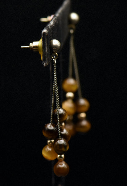 Vintage Tiger's Eye Bead Earrings