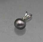 Vintage 14k White Gold Tahitian Pearl and Diamond Pendant