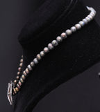 Vintage Handmade Tahitian Pearl with Sterling Silver and 14K Gold Pendant Necklace - 15"