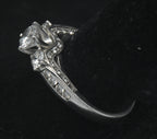 Vintage Sterling Silver CZ Three-Stone Ring - Size 9.5