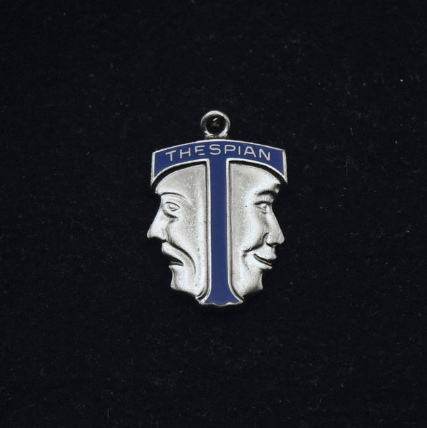 Vintage Thespian Silver Tone and Enamel Charm