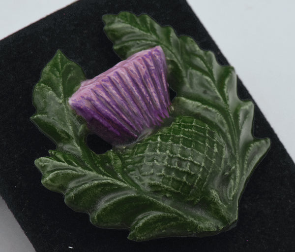 Lorenzen's Lantz - Handmade Ceramic Thistle Brooch