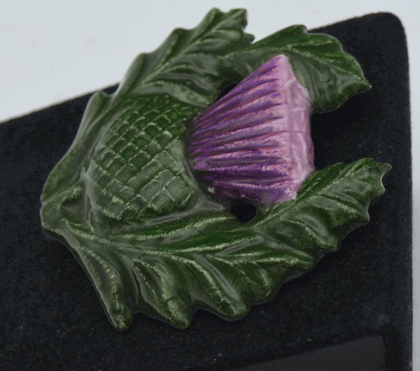 Lorenzen's Lantz - Handmade Ceramic Thistle Brooch