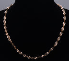 Vintage Italian Copper Tone Sterling Silver Tinsel Link Necklace - 18"