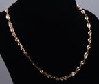 Vintage Italian Copper Tone Sterling Silver Tinsel Link Necklace - 18"