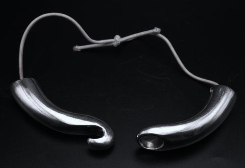 Vintage French Sterling Silver Elephant Tusk Necklace - Modified