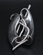 Vintage French Sterling Silver Elephant Tusk Necklace - Modified