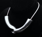 Vintage French Sterling Silver Elephant Tusk Necklace - Modified