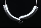 Vintage French Sterling Silver Elephant Tusk Necklace - Modified