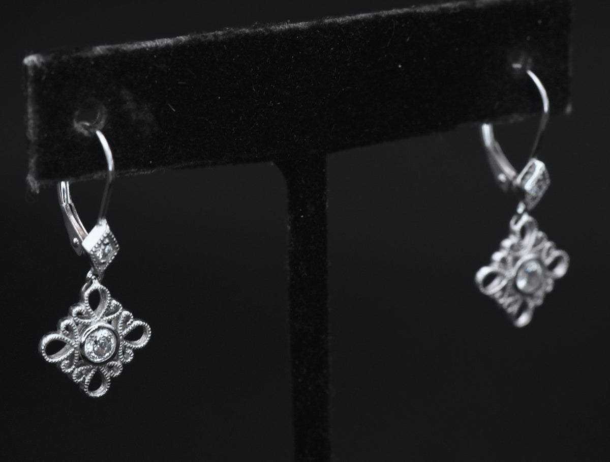 Tacori - Vintage CZ Sterling Silver Dangle Earrings