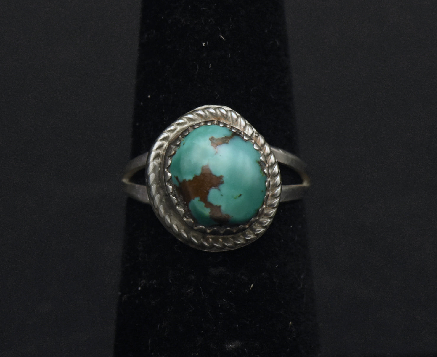 Vintage Handmade Sterling Silver Turquoise Ring - Size 5