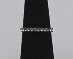Vintage Silver Tone Metal Rhinestone Band - Size 3.75