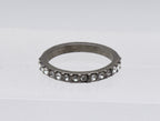 Vintage Silver Tone Metal Rhinestone Band - Size 3.75