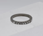 Vintage Silver Tone Metal Rhinestone Band - Size 3.75