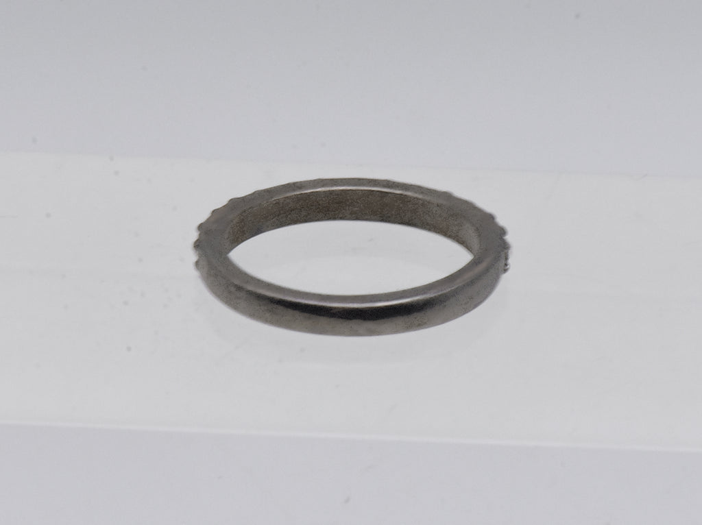 Vintage Silver Tone Metal Rhinestone Band - Size 3.75