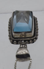 Vintage Sugar Loaf Blue Topaz Pendant Necklace - 20.5"
