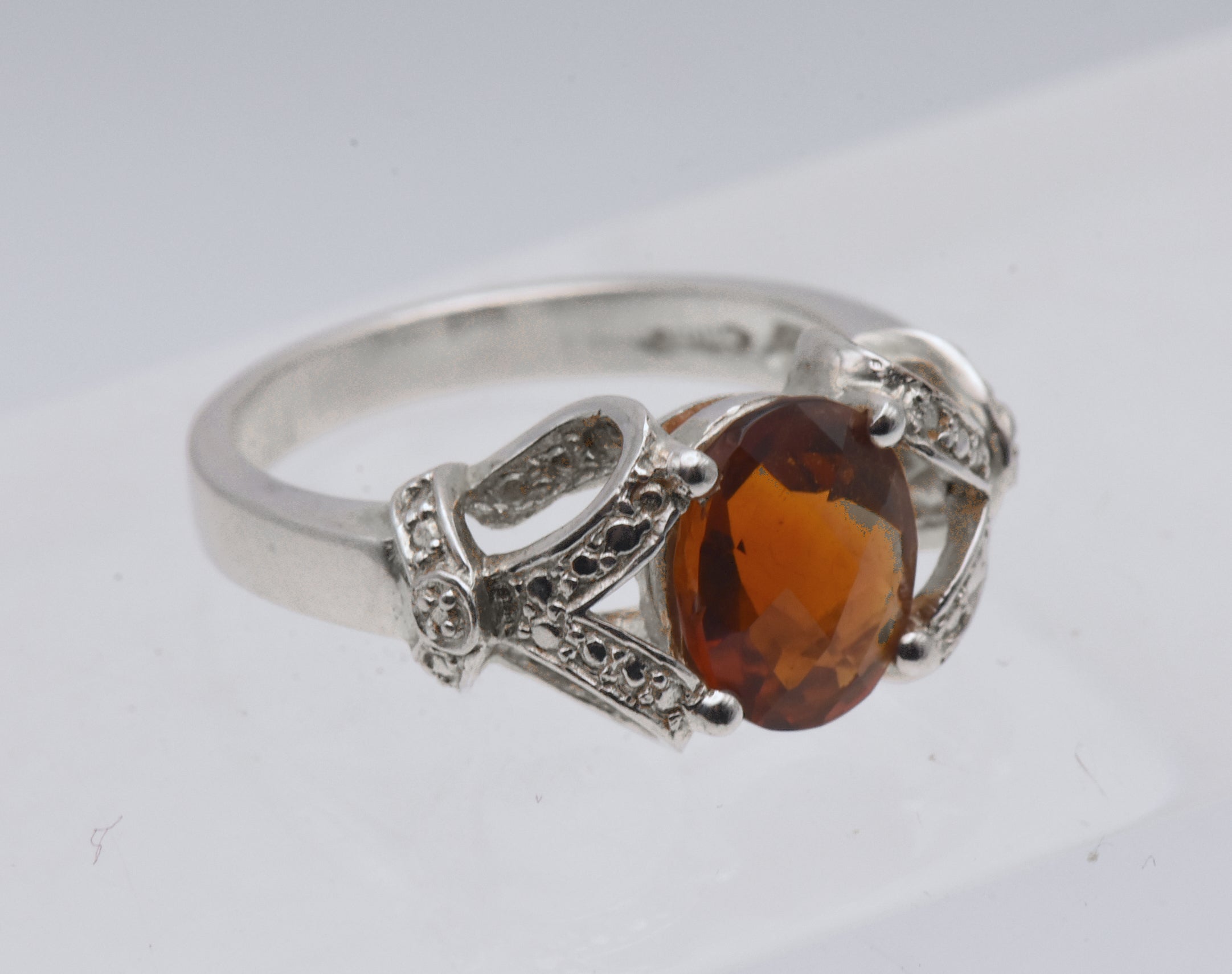 Vintage Sterling Silver Zircon Ring - Size 8