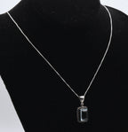 Vintage Sugar Loaf Blue Topaz Pendant Necklace - 20.5"
