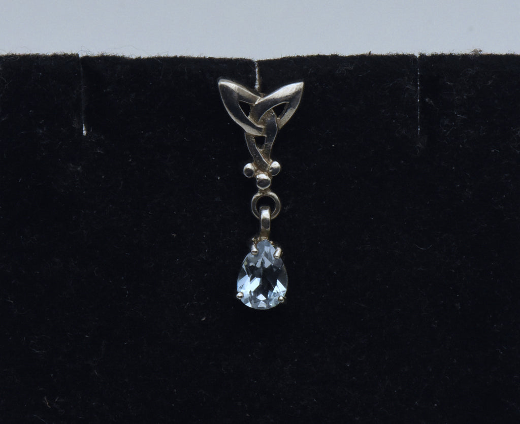 Vintage Blue Topaz Sterling Silver Pendant