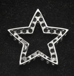 Vintage 10k White Gold and Topaz Star Slide Pendant