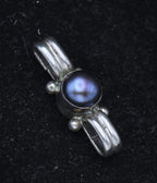 Vintage Handmade Sterling Silver Tahitian Pearl Pendant