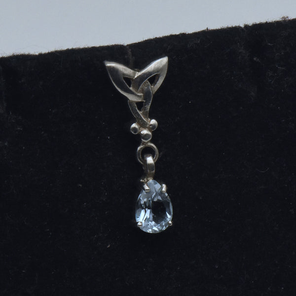 Vintage Blue Topaz Sterling Silver Pendant