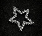 Vintage 10k White Gold and Topaz Star Slide Pendant
